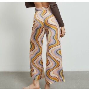 Urban Outfitters retro psychedelic swirl print wide leg pants M 6 8